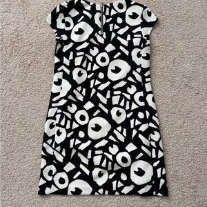 LOFT Dark Navy and White Abstract Mini Dress